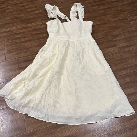 Madewell ruffle-strap empire dress in pearl ivory size 00 style# L8762 - Picture 7 of 8